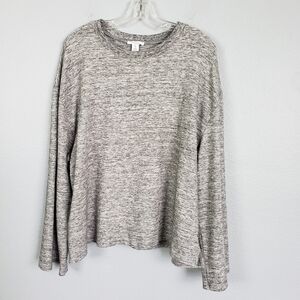 DAILY RITUAL Semi Cropped Wide Sleeve Ultra Soft Jersey Knit Sweatshirt Sz XL